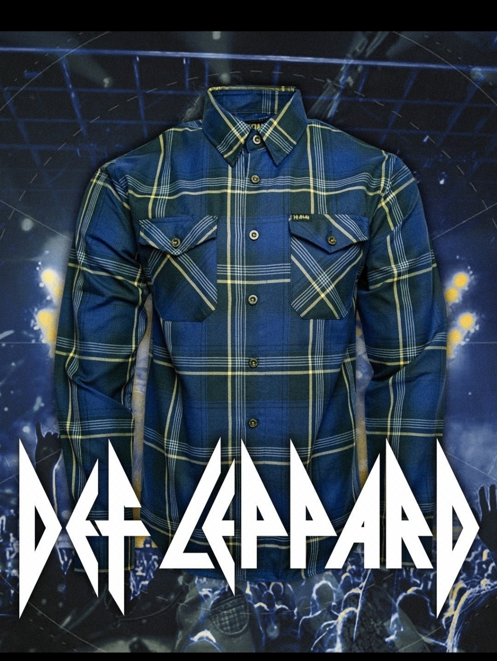 Dixxon Flannel Co Mens 5XL XXXXXL Def Leppard "On Through The Night" Long Sleeve